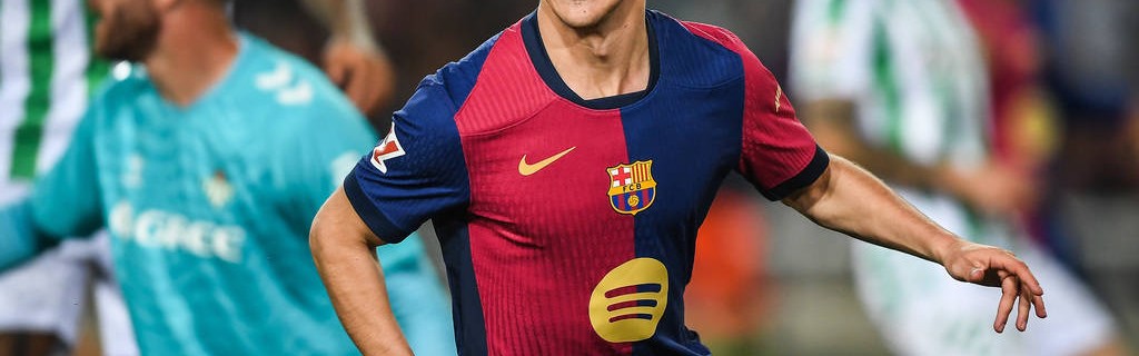 西甲-费兰助攻加维破门 巴萨主场1-1贝蒂斯4分领跑联赛